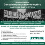 Seminario virtual - Genocidio y movimiento obrero: la lucha por la justicia