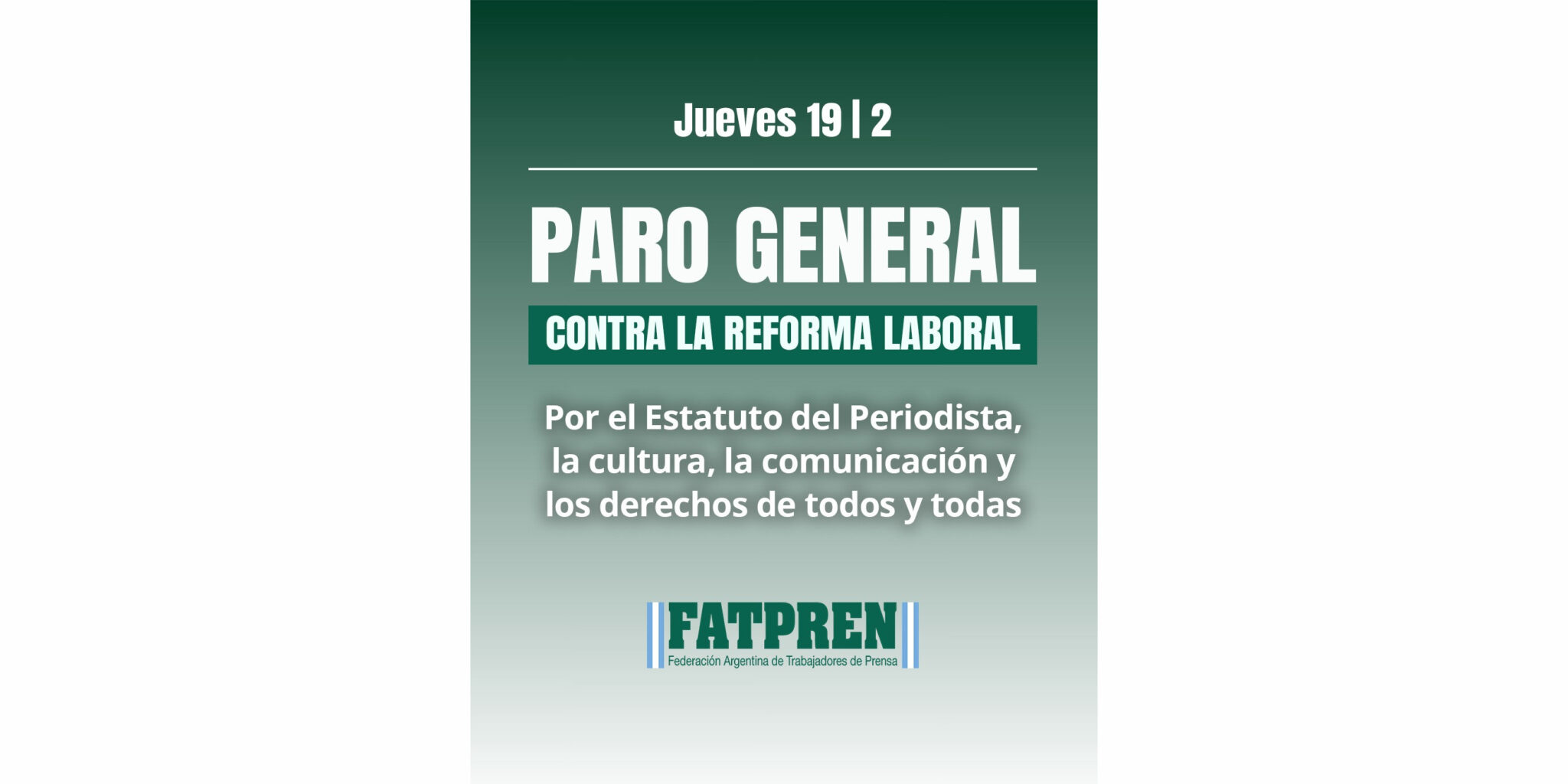 Paro nacional contra la reforma laboral - FATPREN